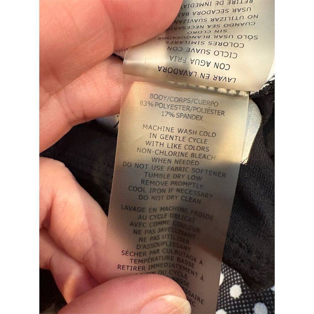 3/$15 Betsey Johnson Women's Cropped Leggings M Multicolor Polka Dot Floral - Picture 7 of 8